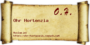 Ohr Hortenzia névjegykártya